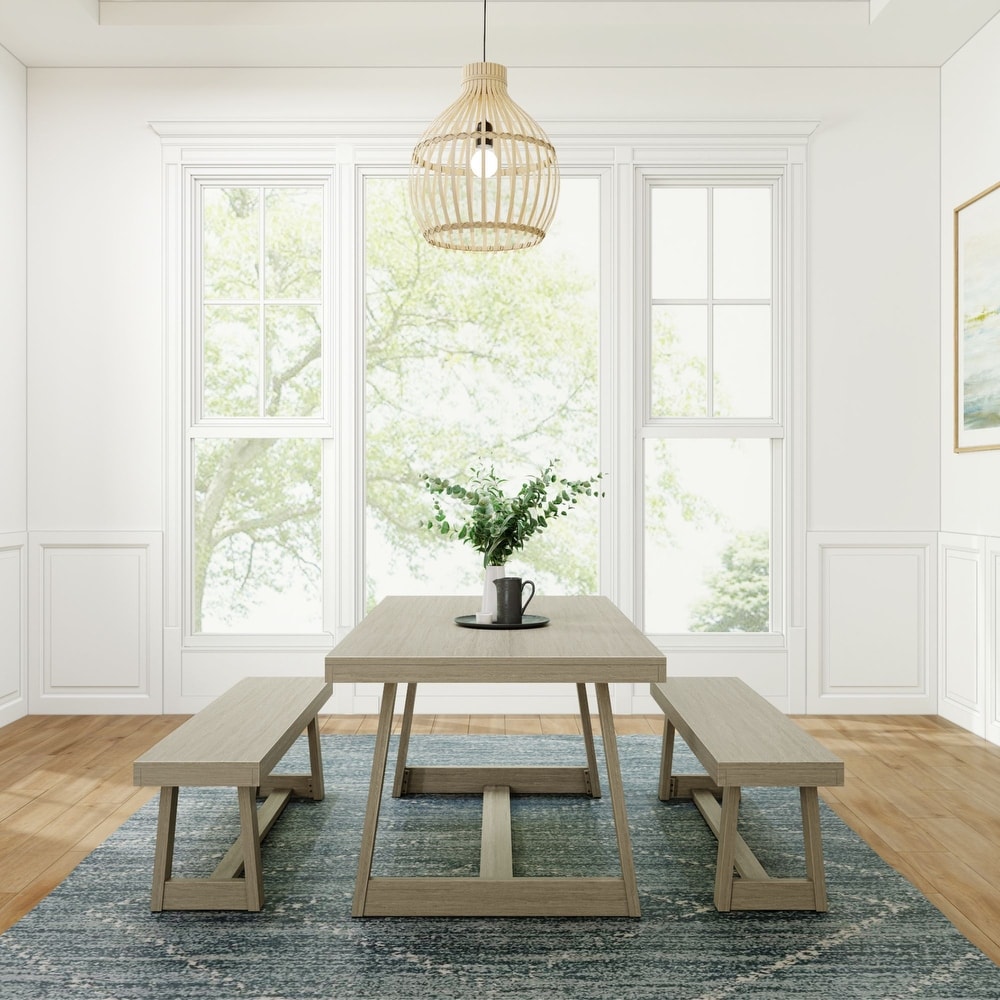 Plank and Beam Classic Dining Table and Benches