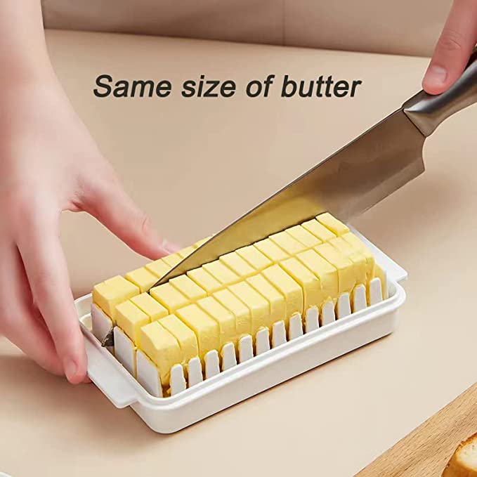 Butter Cutting Organizer Butter Cutting Storage Box Butter Fresh-Keeping Box Sealed Rectangular Kitchen Household Storage Box， Easy Storage and Use