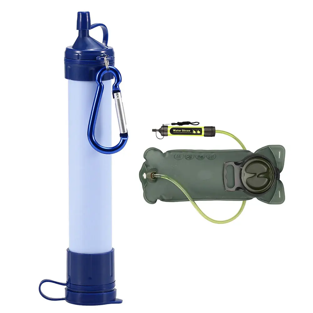 Portable 0.01 micron water filtration straw outdoor survival camping hiking personal water filter straw