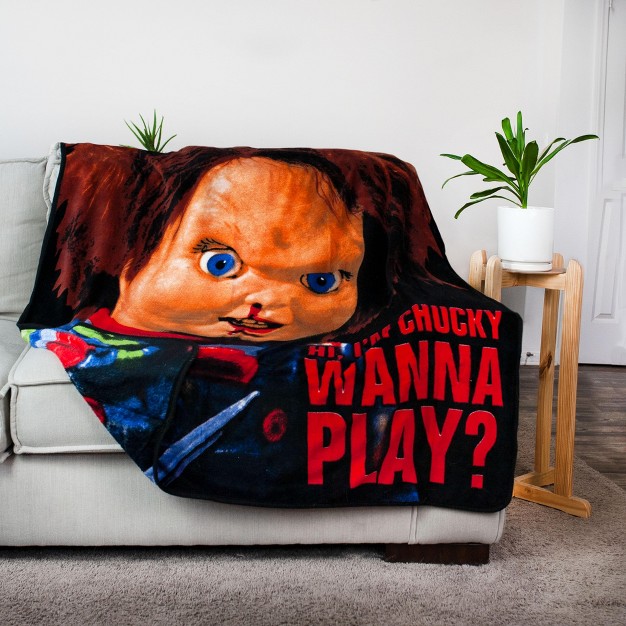 Silver Buffalo Child x27 s Play Chucky Wanna Play 50x60 Inch Fleece Throw Blanket