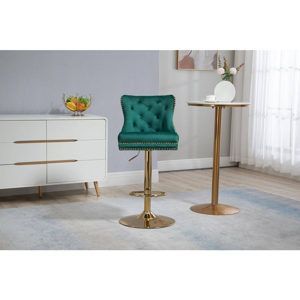 46.46 in. Emerald Bar Stools with Low Back and Footrest Counter Height Bar Chairs GM-H-673