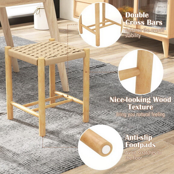 Costway 34257819 Dining Stool Set of 2 with Rubber...