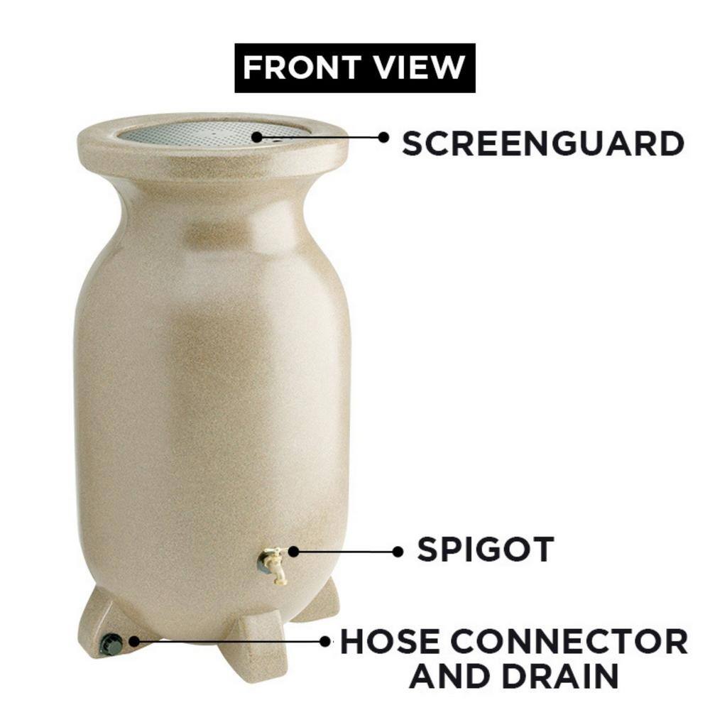 Koolatron Koolscapes Stone-Look Rain Barrel 75 Gal. (285L) Beige Eco-Friendly Gardening Water Conservation RBSS-75