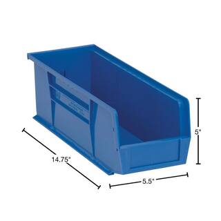 QUANTUM STORAGE SYSTEMS Ultra Series Stack and Hang 6 Gal. Storage Bin in Blue (12-Pack) QUS234BL