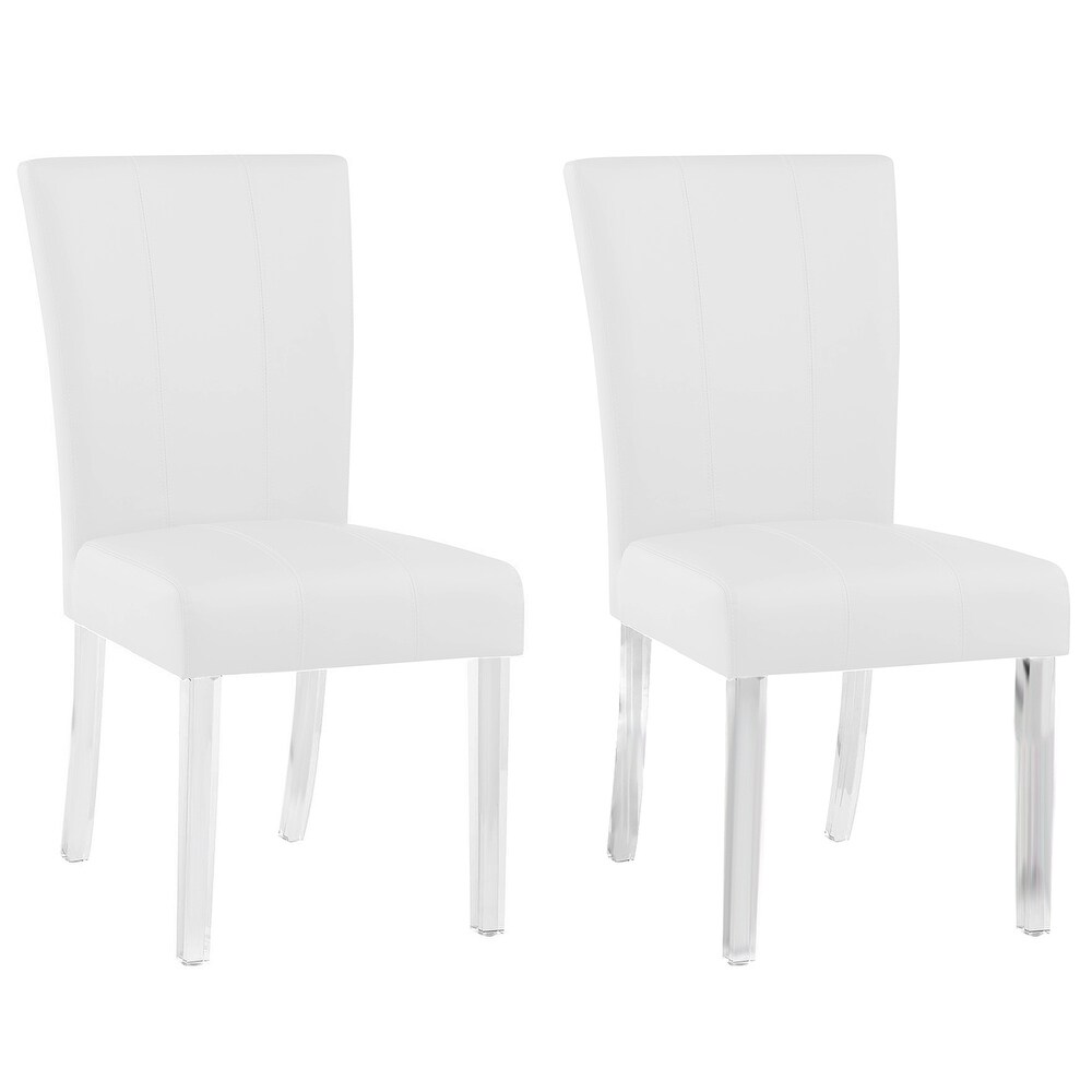 Somette Contemporary Curved Flare Back Parson Side Chair  Set of 2