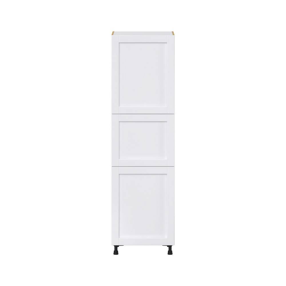 J COLLECTION Mancos Glacier White Shaker Assembled Pantry Kitchen Cabinet with 2 Doors (24 in. W x 84.5 in. H x 24 in. D) DST242484.5(LR)-MN