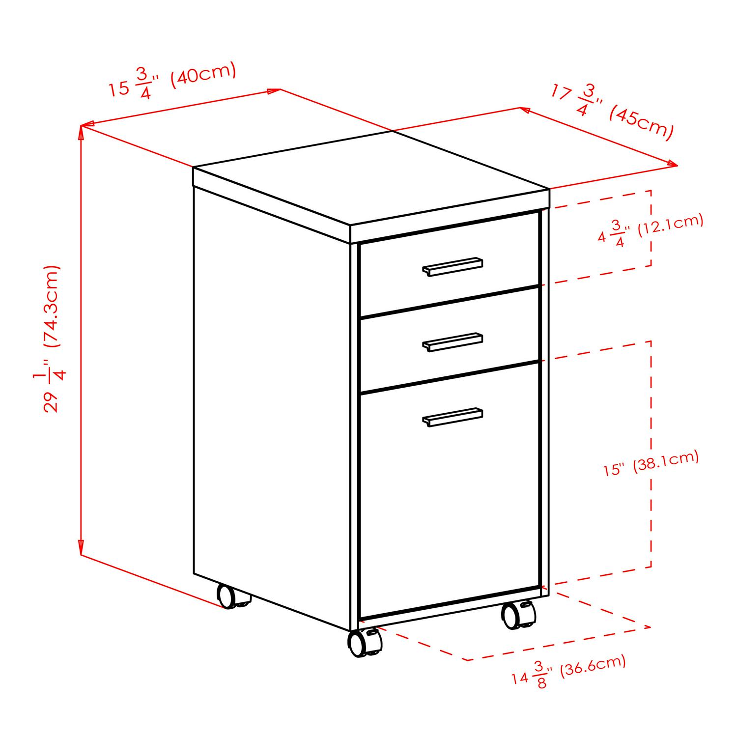 Winsome Wood Kenner Home Office File Cabinet， Two-Tone Finish