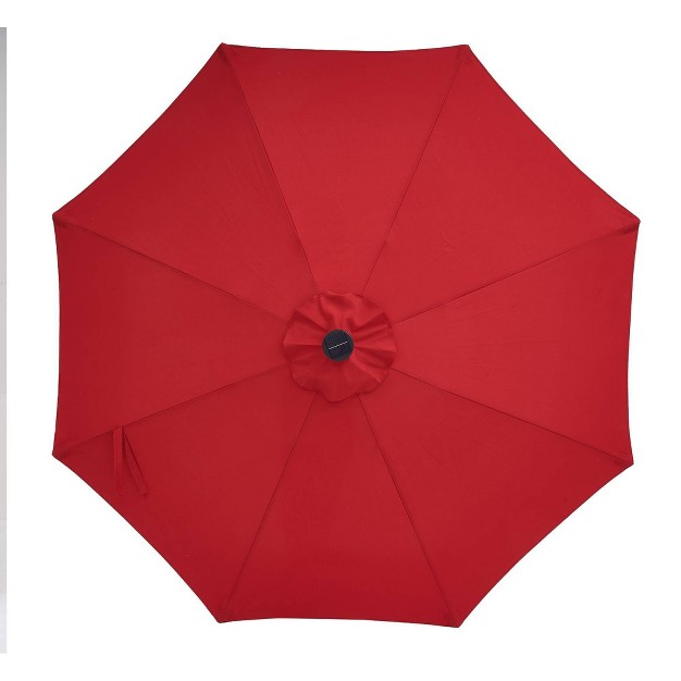 9 x27 X 9 x27 Solar Led Patio Umbrella With Tilt Adjustment And Crank Lift Red Wellfor