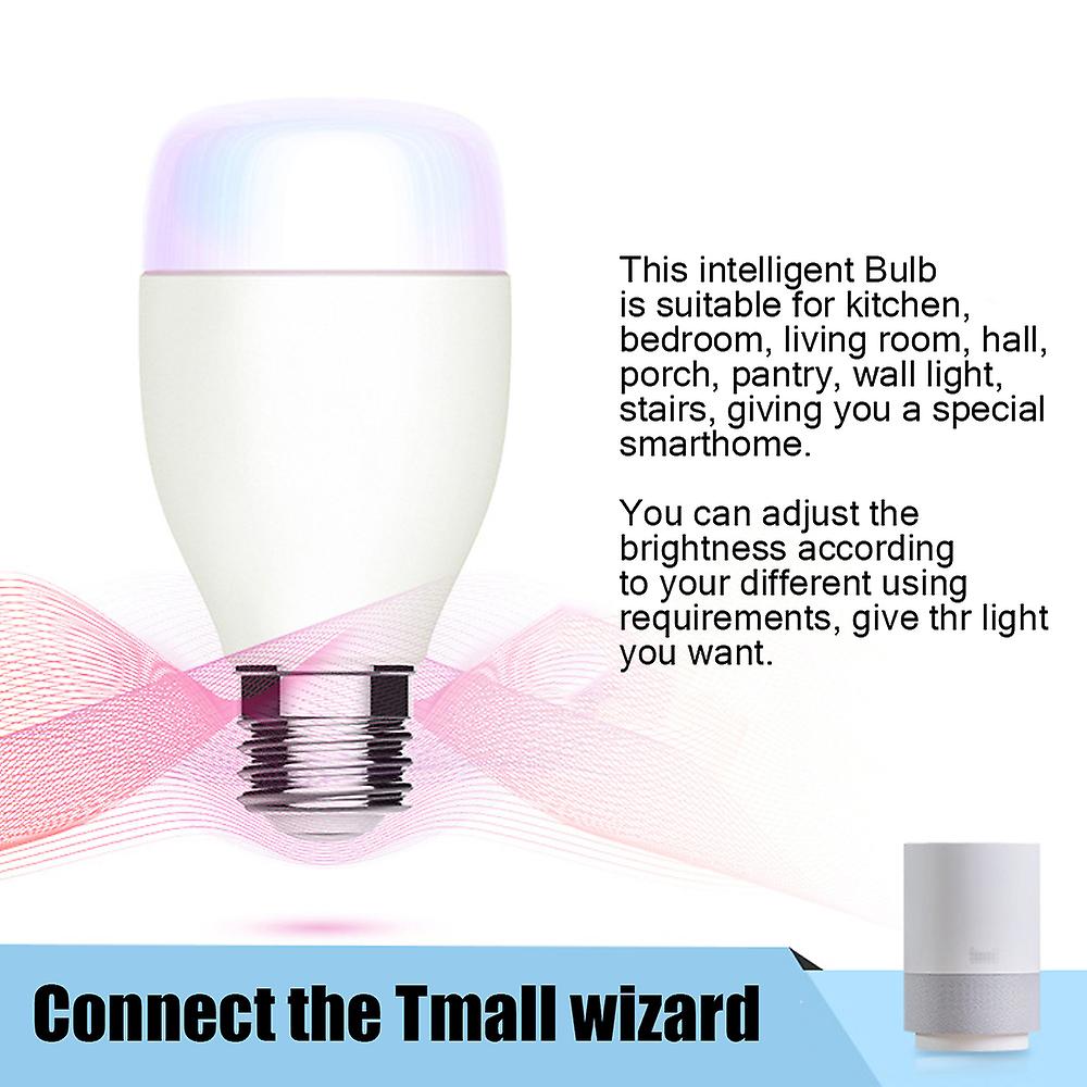 Intelligent Wifi Smartbulb Led Light Lamp Remote Home Ifttt E27 7w App Adjustable Voice Control White Colorful Light No.215201