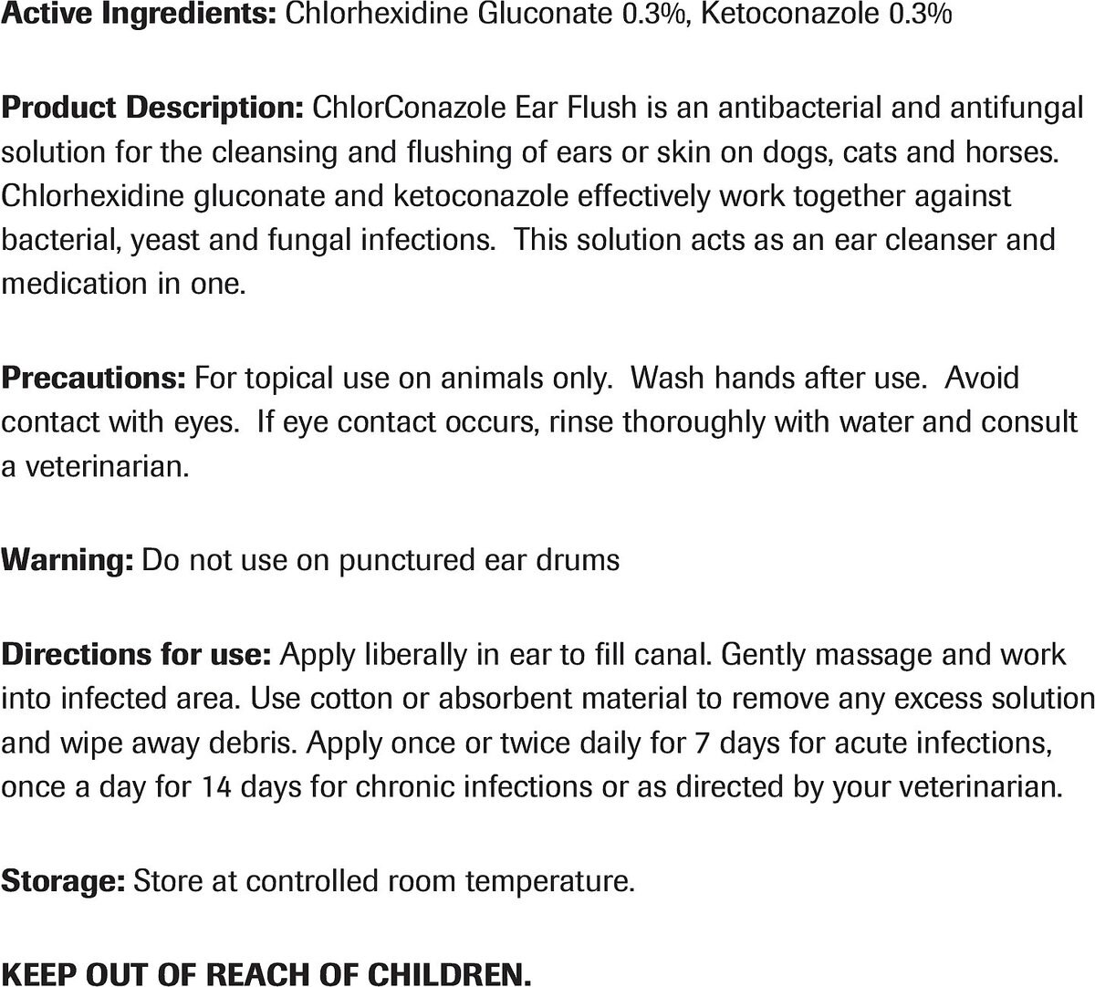 Vet Basics ChlorConazole Dog and Cat Ear Flush