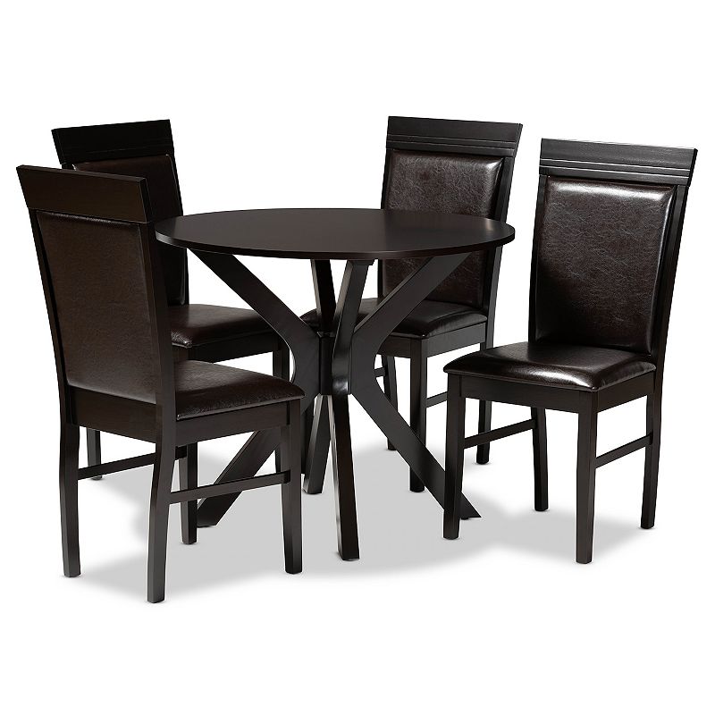 Baxton Studio Jeane Dining Table and Chair 5-piece Set