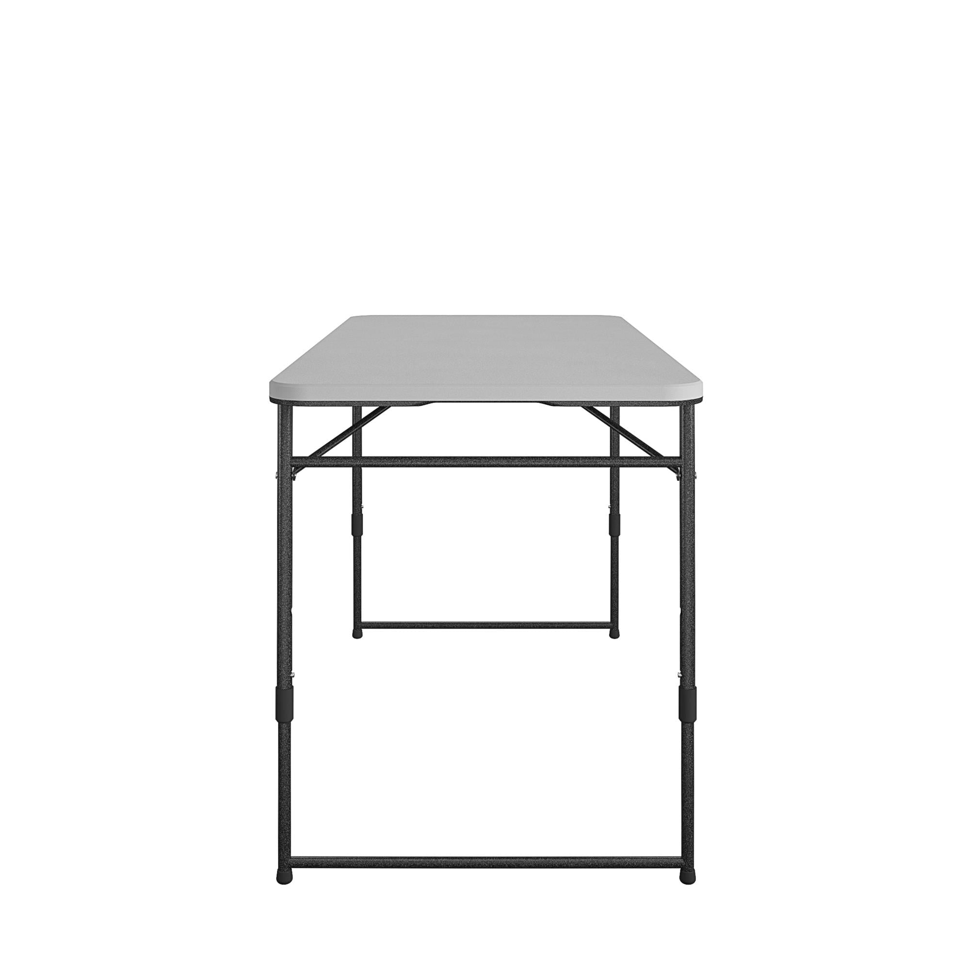 COSCO 4 ft. Fold-in-Half Portable Utility Table, Gray, Indoor/Outdoor, Great for Crafting, Tailgating, & Camping