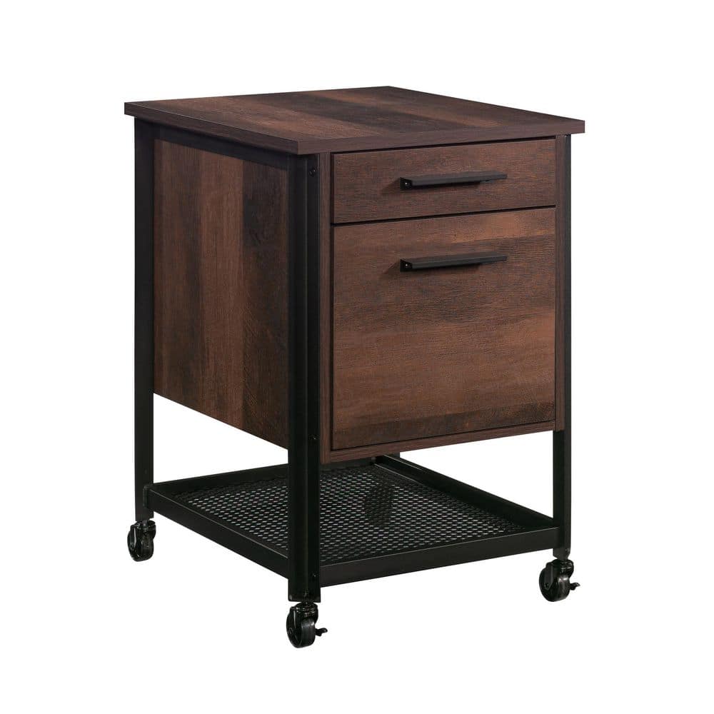 SAUDER Briarbrook Barrel Oak Mobile File Cabinet with Metal Frame 430078