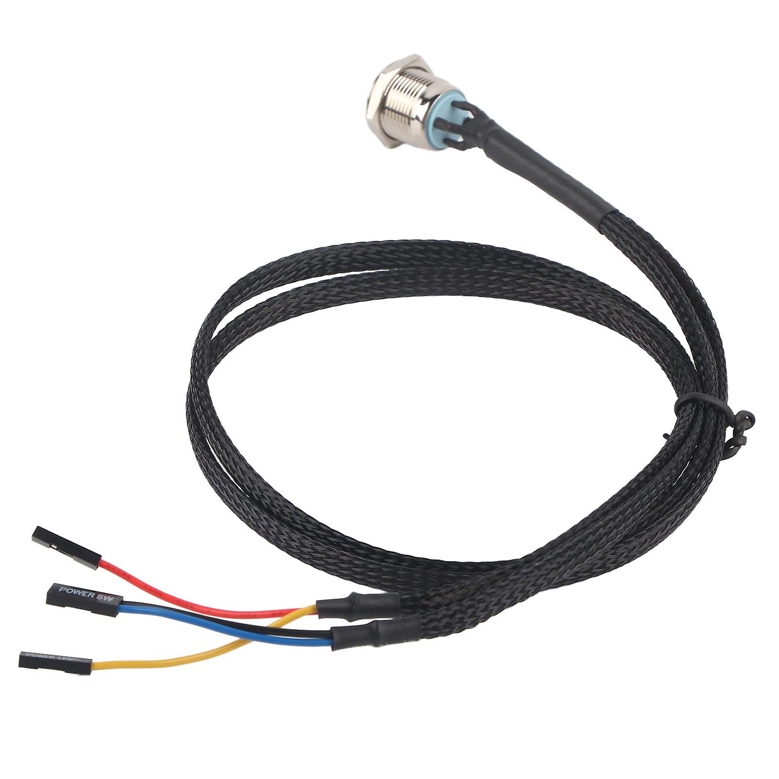 Desktop Computer Host Switch Cable Metal Button Metal Led Power Buttonblue