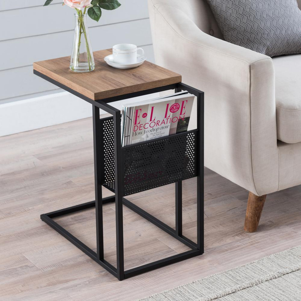 Clyde 20  x27 x27Wide Rectangular Side Table in Blackened Bronze   Contemporary   Accent Chests And Cabinets   by BisonOffice  Houzz