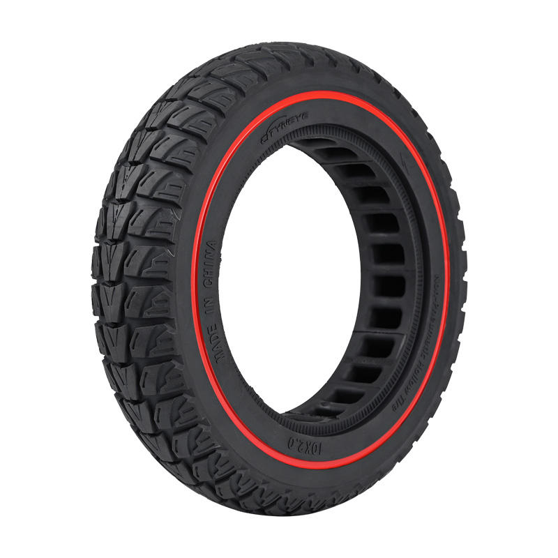 factory directly Red 10x2 inch honeycomb anti slip solid tire for KUGOOKIRIN electric scooter tires