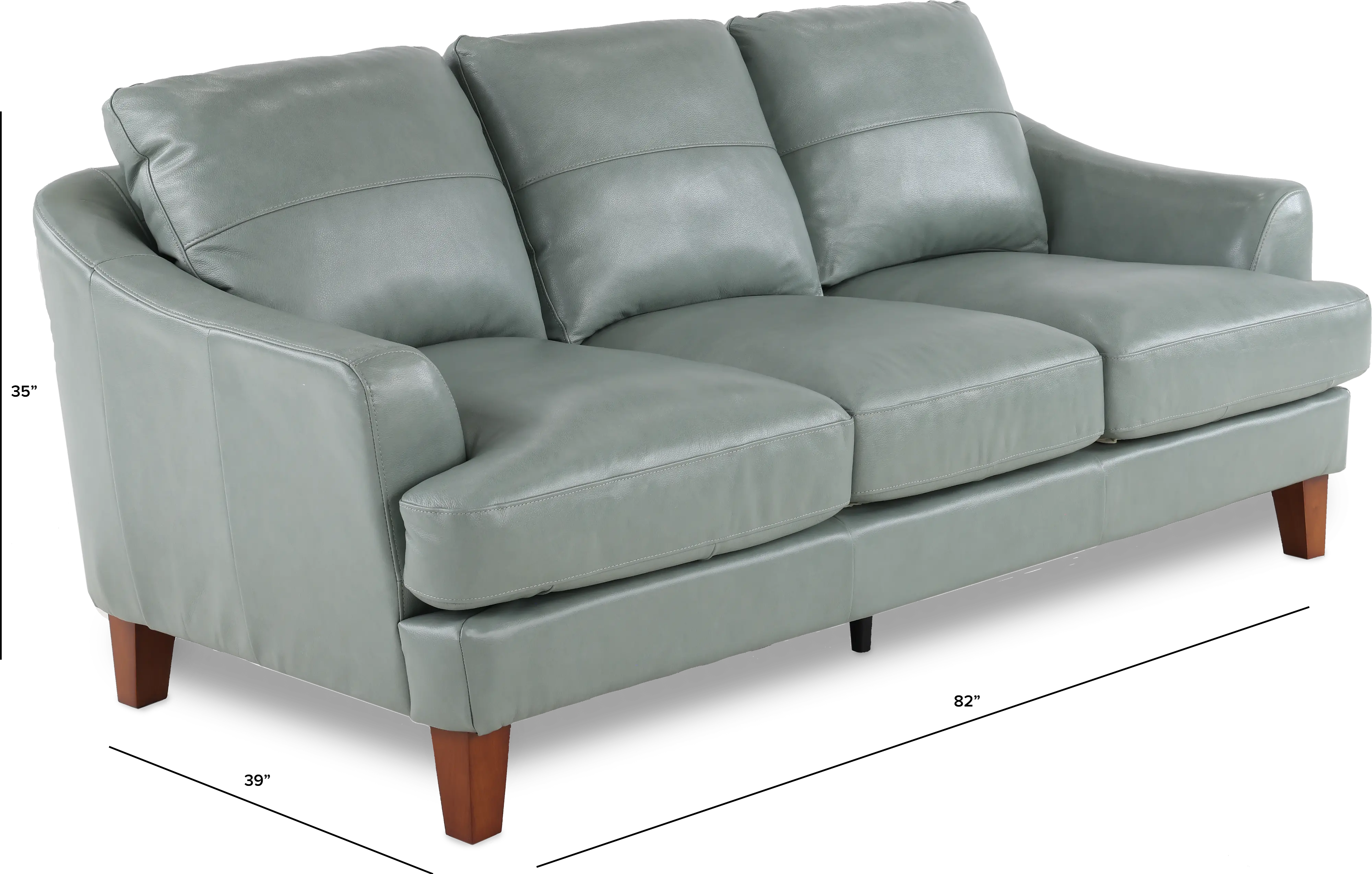 Palmer Ice Blue Leather Sofa