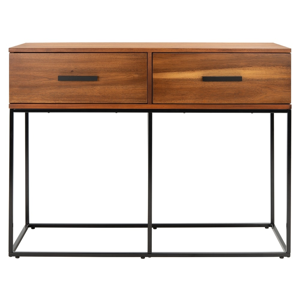 SAFAVIEH Marquise Brown/ Black 2 Drawer Console Table   42\