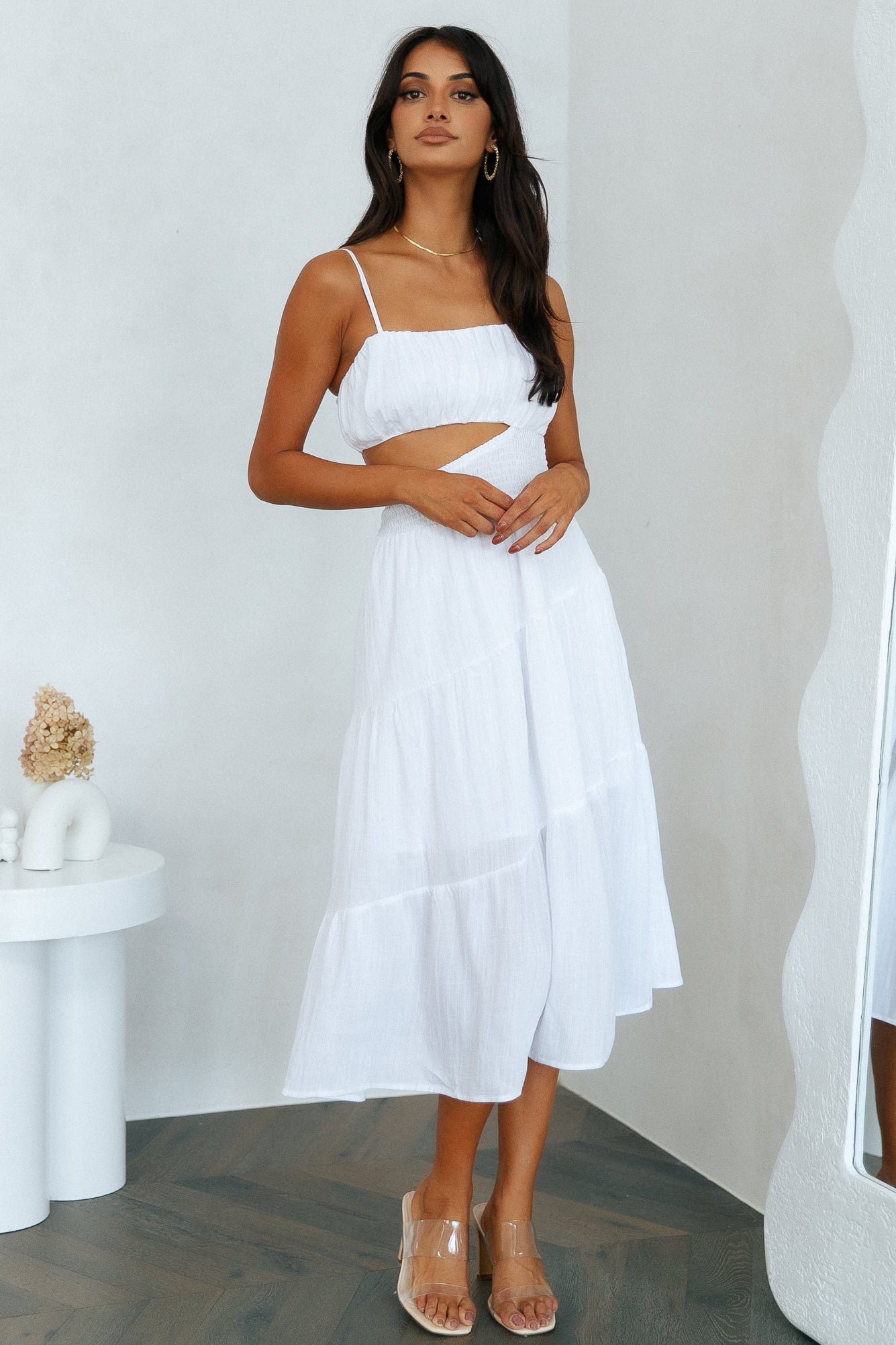 So Ready Midi Dress White