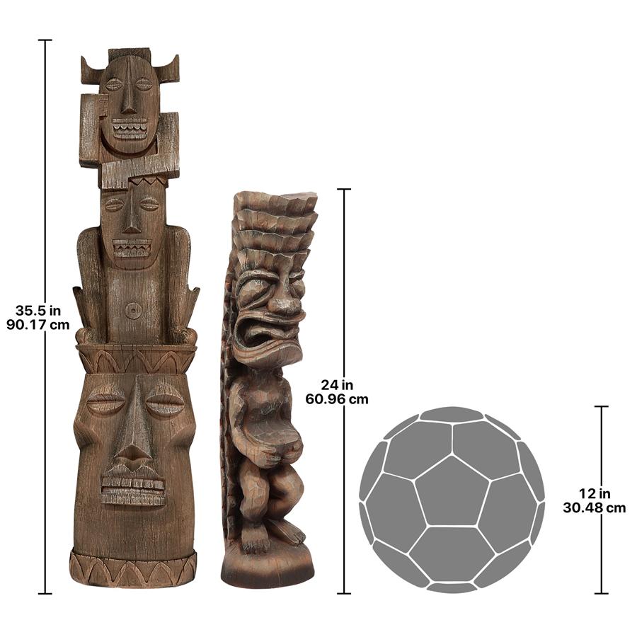 Design Toscano Tiki Gods: the Art of Celebration Statues Set of Luau & Three Pleasures Gods