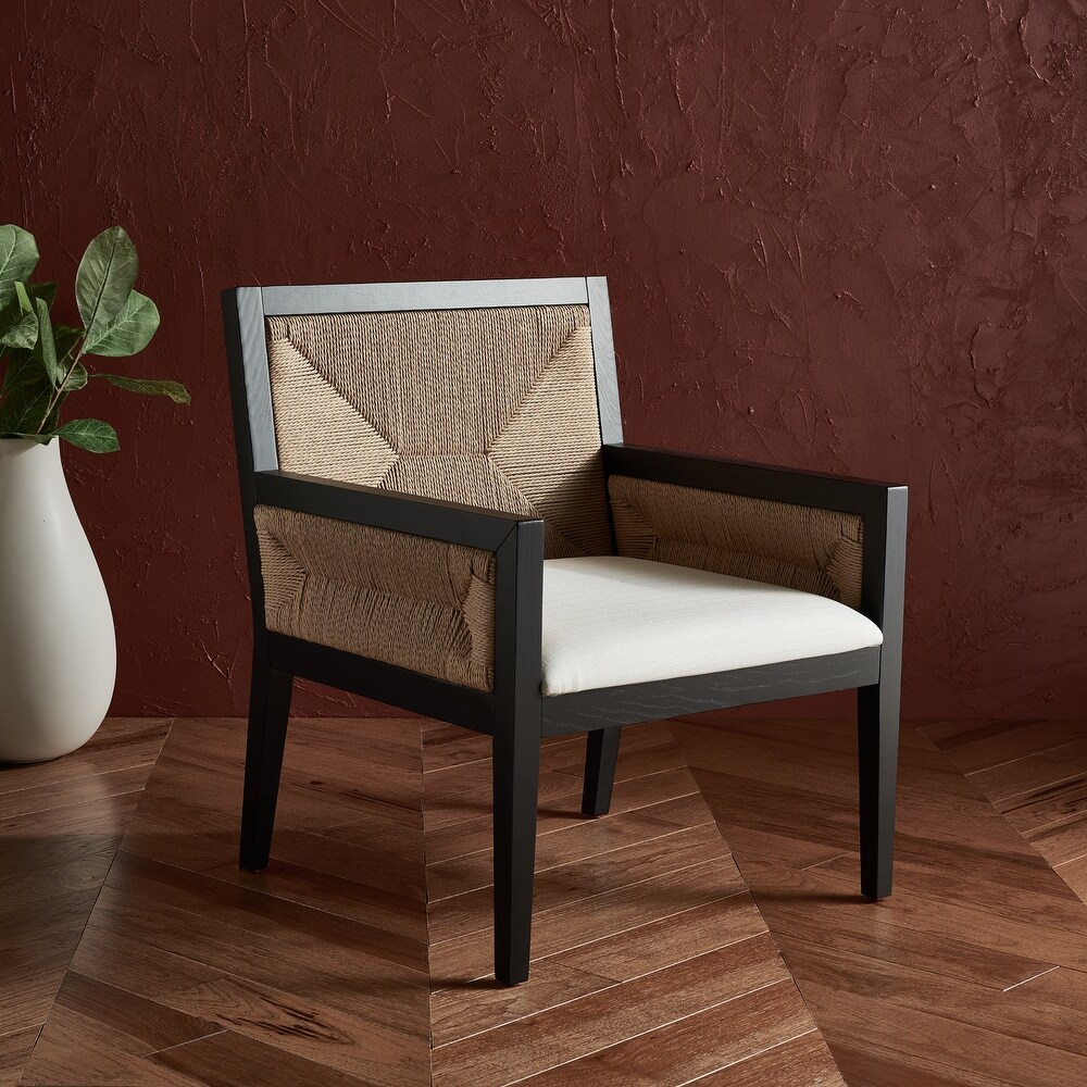 SAFAVIEH Couture Emilio Woven Accent Chair   25 in. W x 26 in. D x 31 in. H