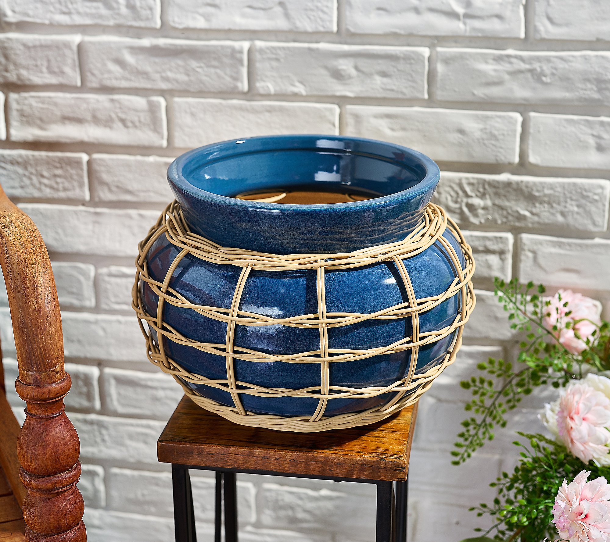 Garden Reflections 12 Wide Poly Rattan Planter