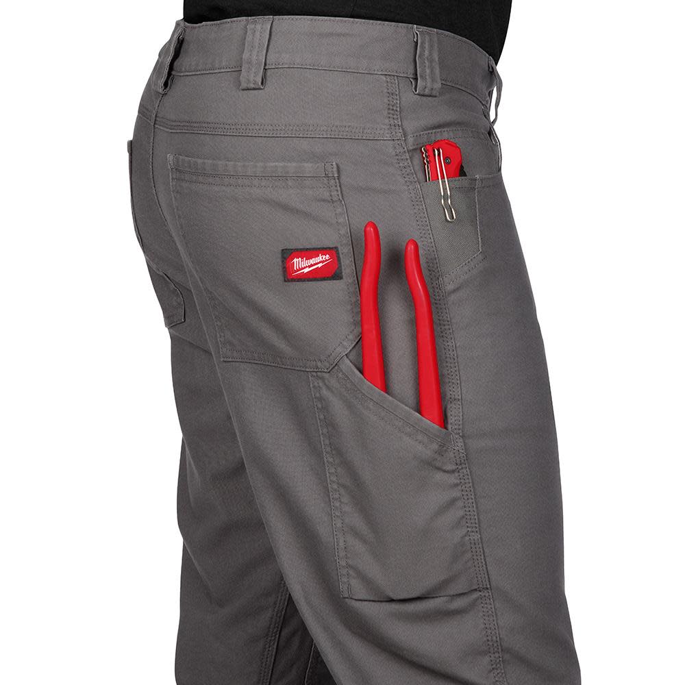 Milwaukee Work Pants Flex Heavy Duty Gray 32x 34 ;