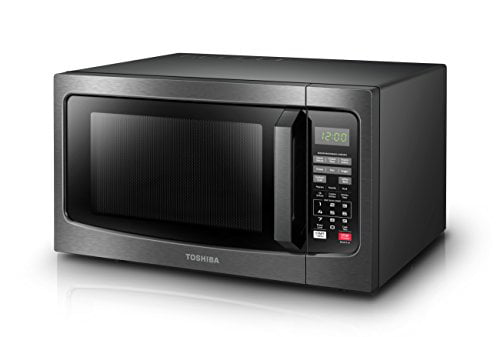 Toshiba EM131A5C-BS Microwave Oven with Smart Sensor, Easy Clean Interior, ECO Mode and Sound On/Off, 1.2 Cu.ft, 1100W, Black Stainless Steel