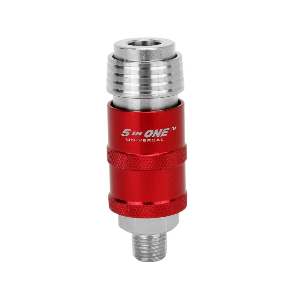 Milton® 5 In ONE™ S-1751 Universal Safety Exhaust Quick-Connect Industrial Coupler， 1/4 MNPT