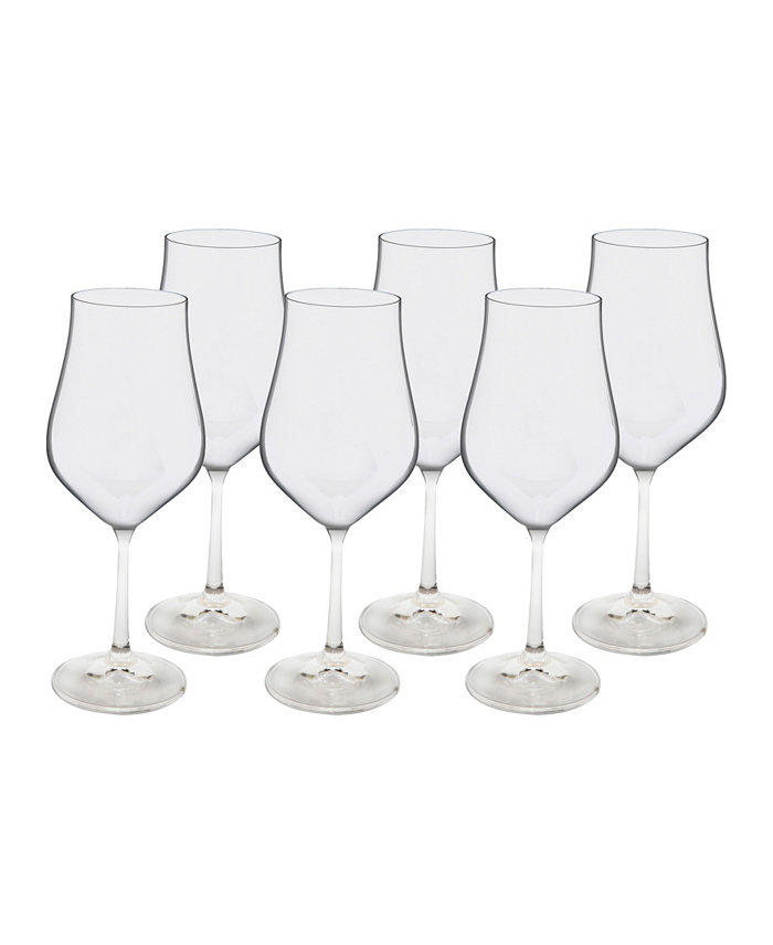 Classic Touch Wine Glasses with Stem Set of 6