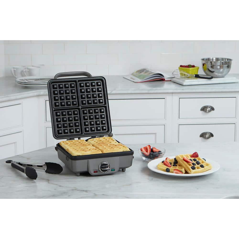 Cuisinart 4Waffle Stainless Steel Belgian Waffle Maker with Recipe Book