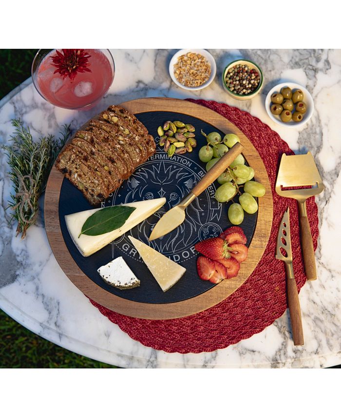 Toscana Harry Potter Gryffindor Insignia Acacia and Slate Charcuterie Board with Cheese Tools