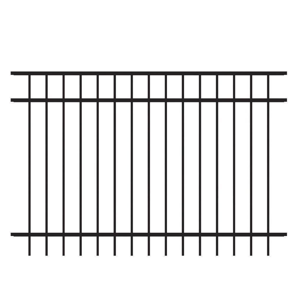 FORGERIGHT Vinings 4 ft. H x 6 ft. W Black Aluminum Pre-Assembled Fence Panel 861685