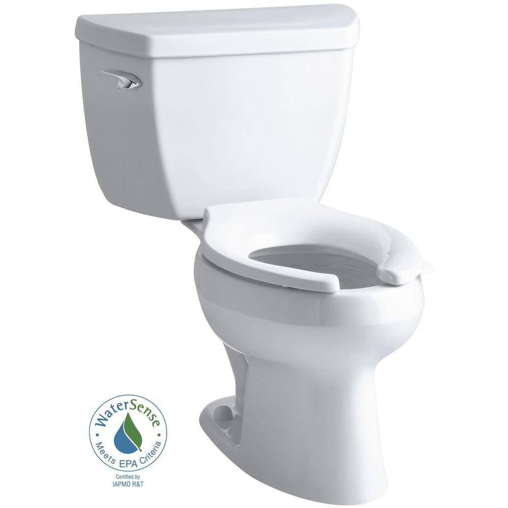 KOHLER Wellworth Classic 2-piece 1.0 GPF Single Flush Elongated Toilet in White K-3531-0