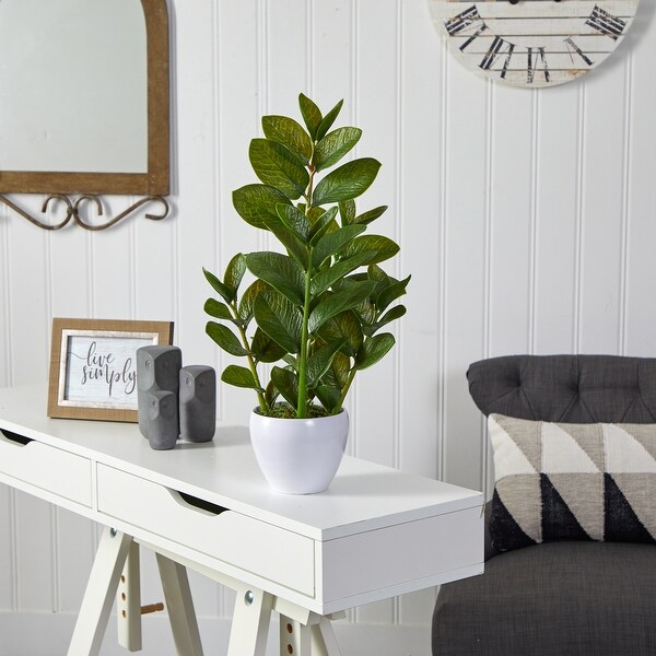 22 Zamioculcas Artificial Plant in White Planter