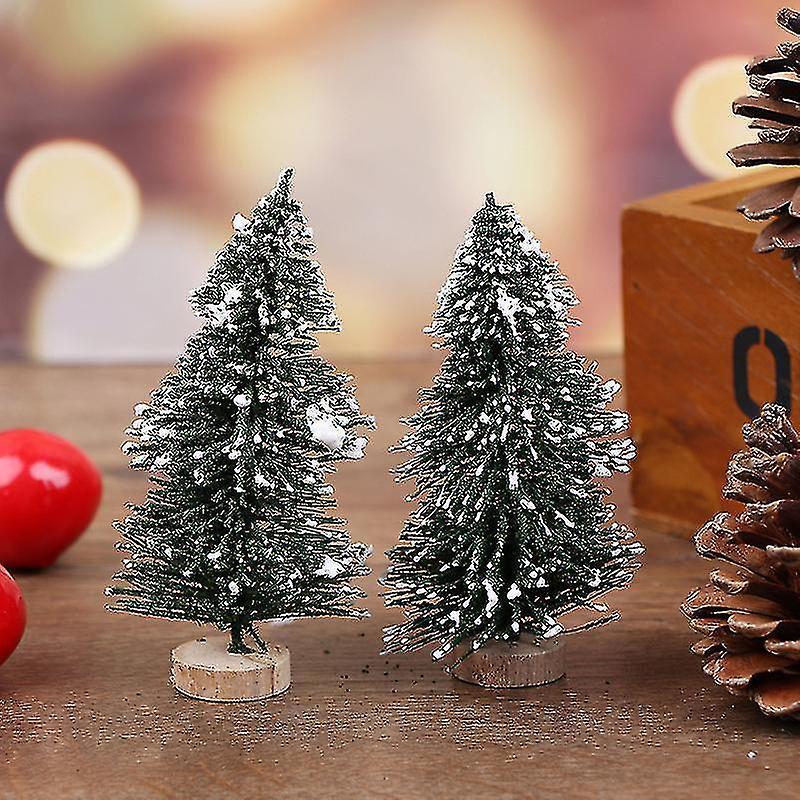 2pcs Dollhouse Miniature Christmas Tree Fairy Garden Doll House Decoration