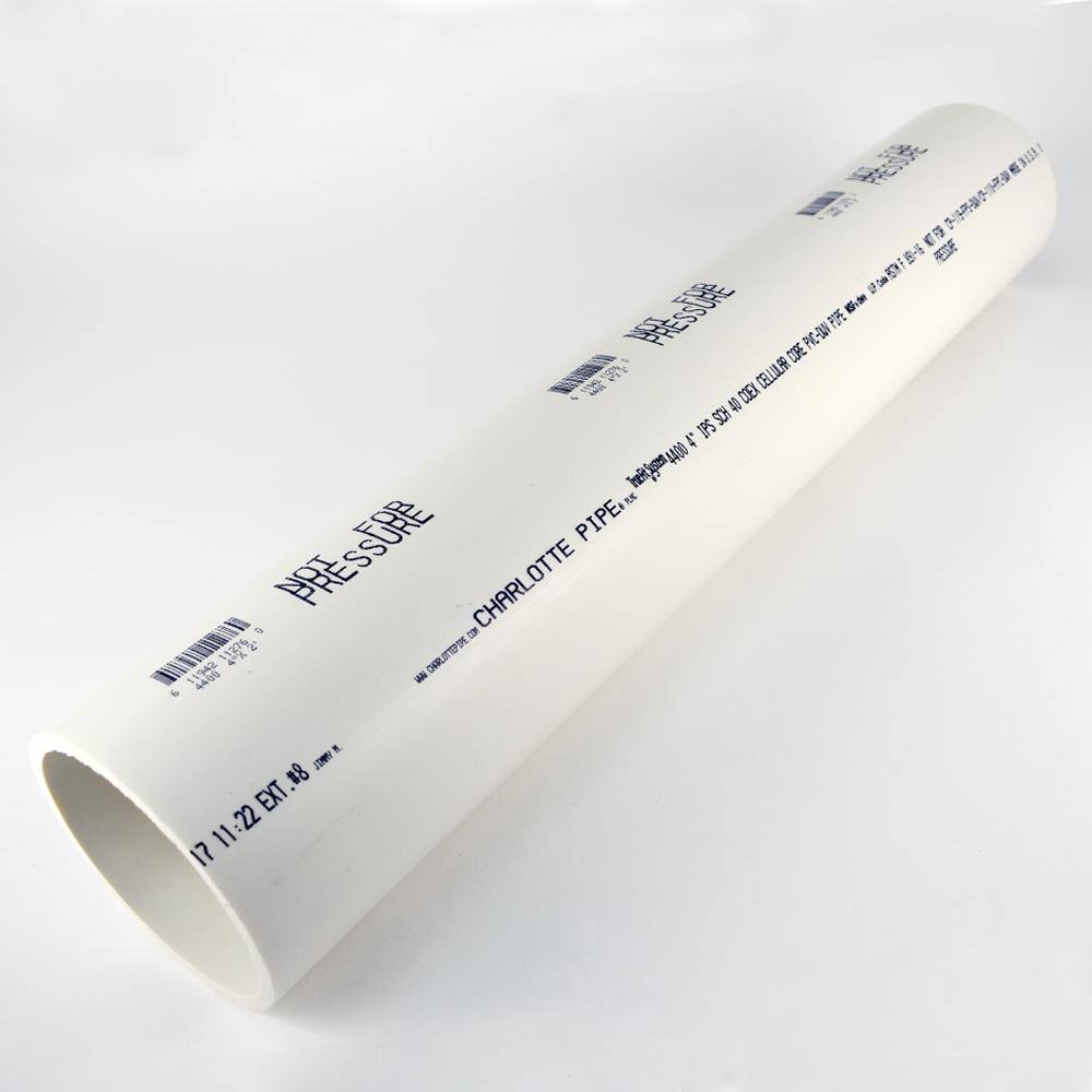 Charlotte Pipe 4 in. x 10 ft. PVC Schedule 40 Foam-Core DWV Pipe PVC 04400  0600