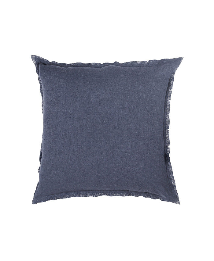 Anaya Home Navy Blue Linen Down Throw Pillow