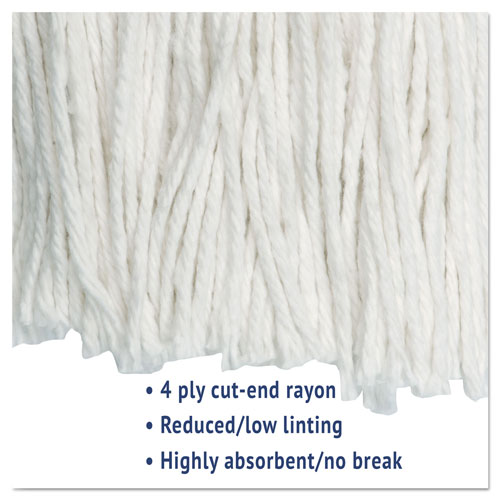 Boardwalk Cut-End Wet Mop Head | Rayon， No. 24， White， 12