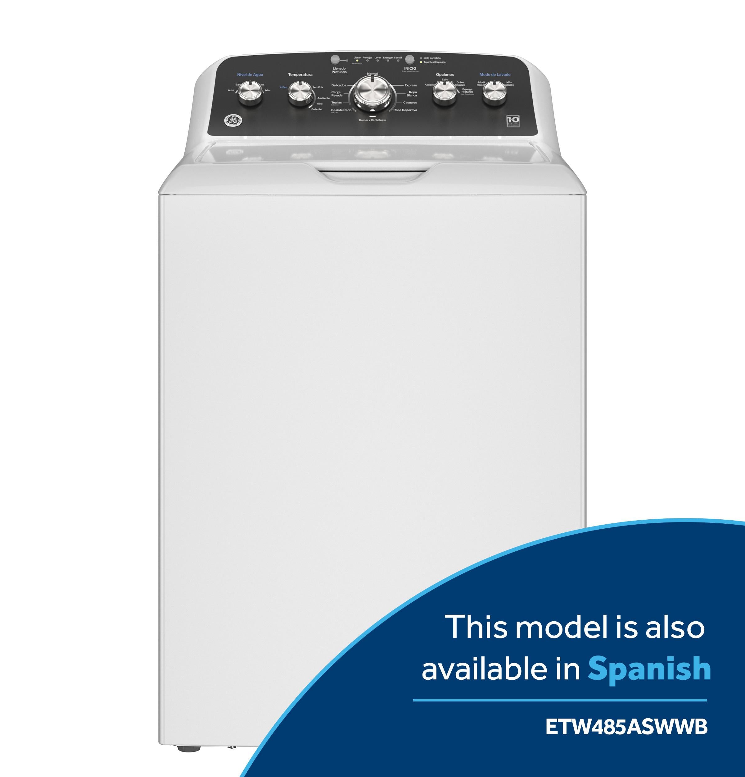 Ge Appliances GTW485ASWWB Ge® 4.5 Cu. Ft. Capacity Washer With Stainless Steel Basket, Cold Plus And Wash Boost​