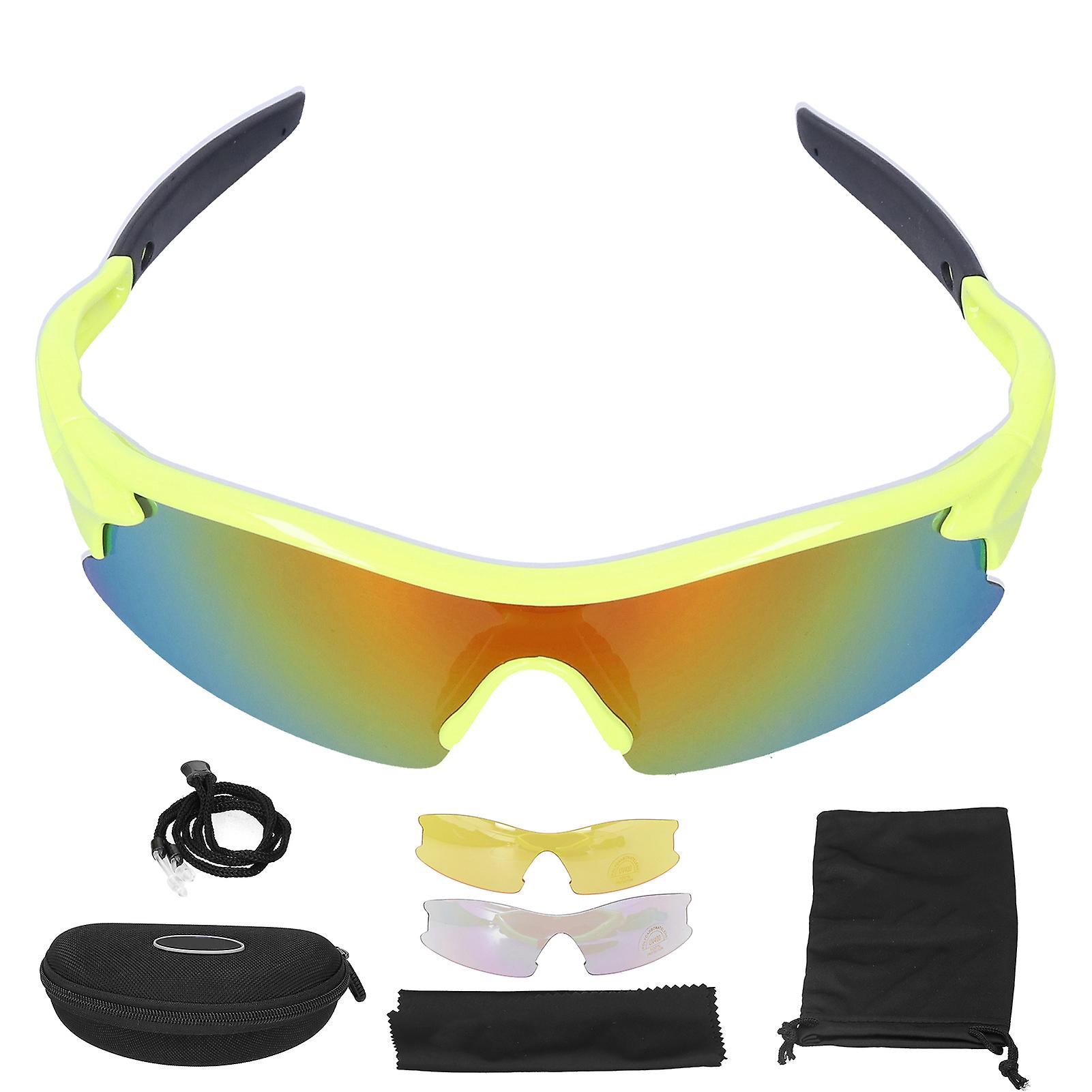 Kids Eye Protection Goggles Ski Skateboard Uv Glasses Antiscratch Durable Lenses Light Green Frame