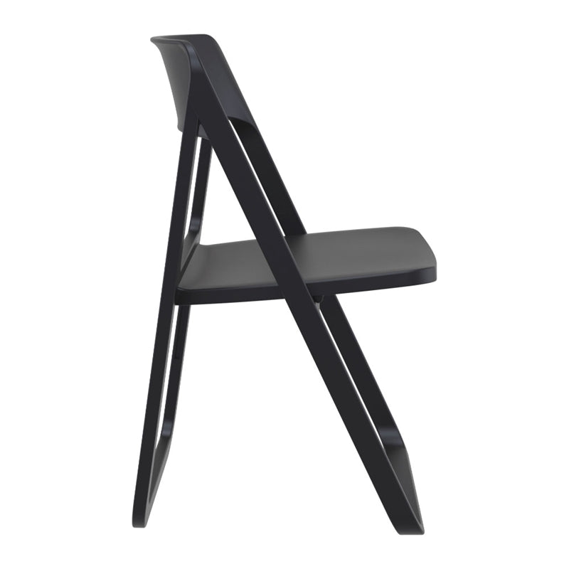 Pemberly Row Contemporary Folding Outdoor Chair Black