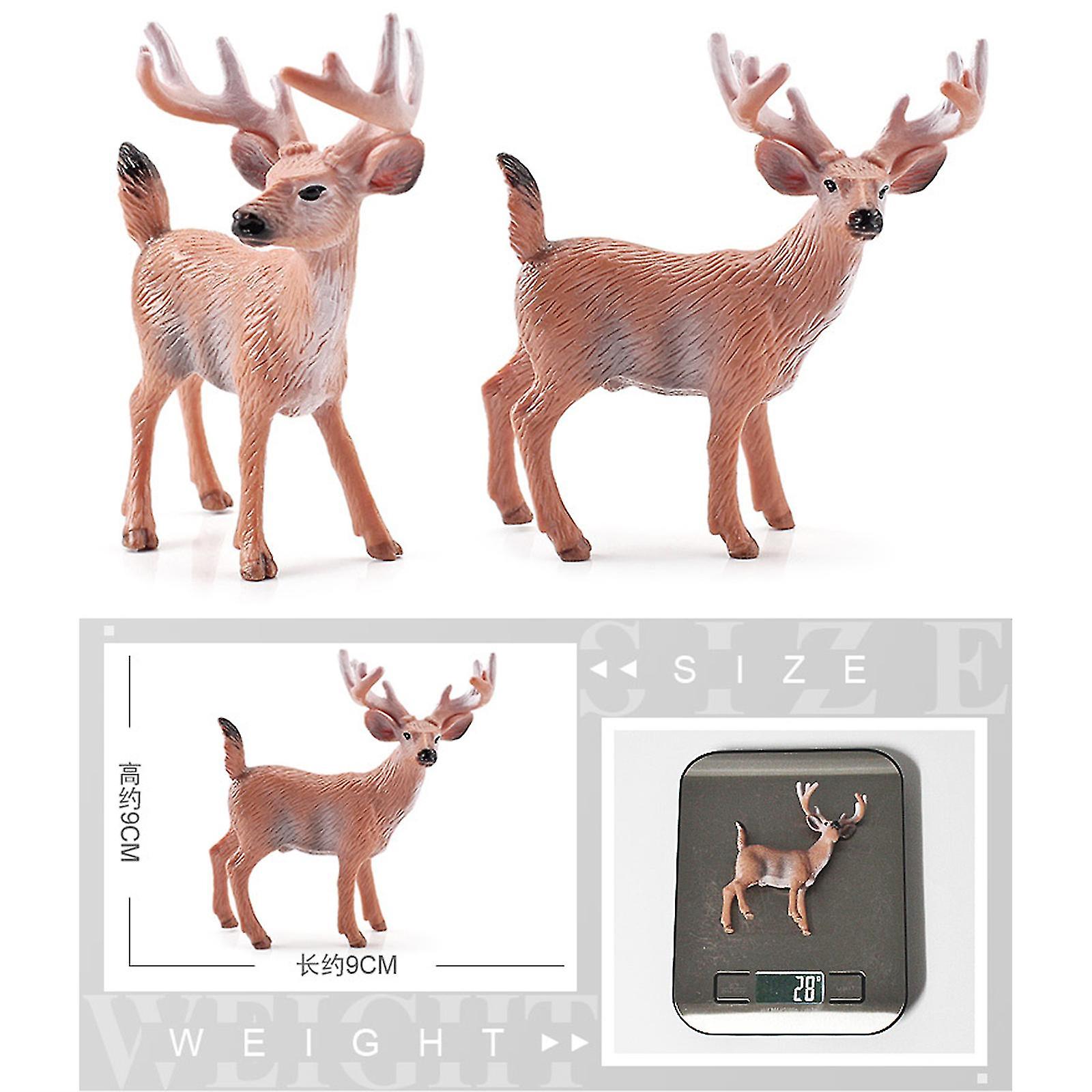 8pcs Deer Figurines Model Deer Toys Figure Small Woodland Animals Set Kids Toys