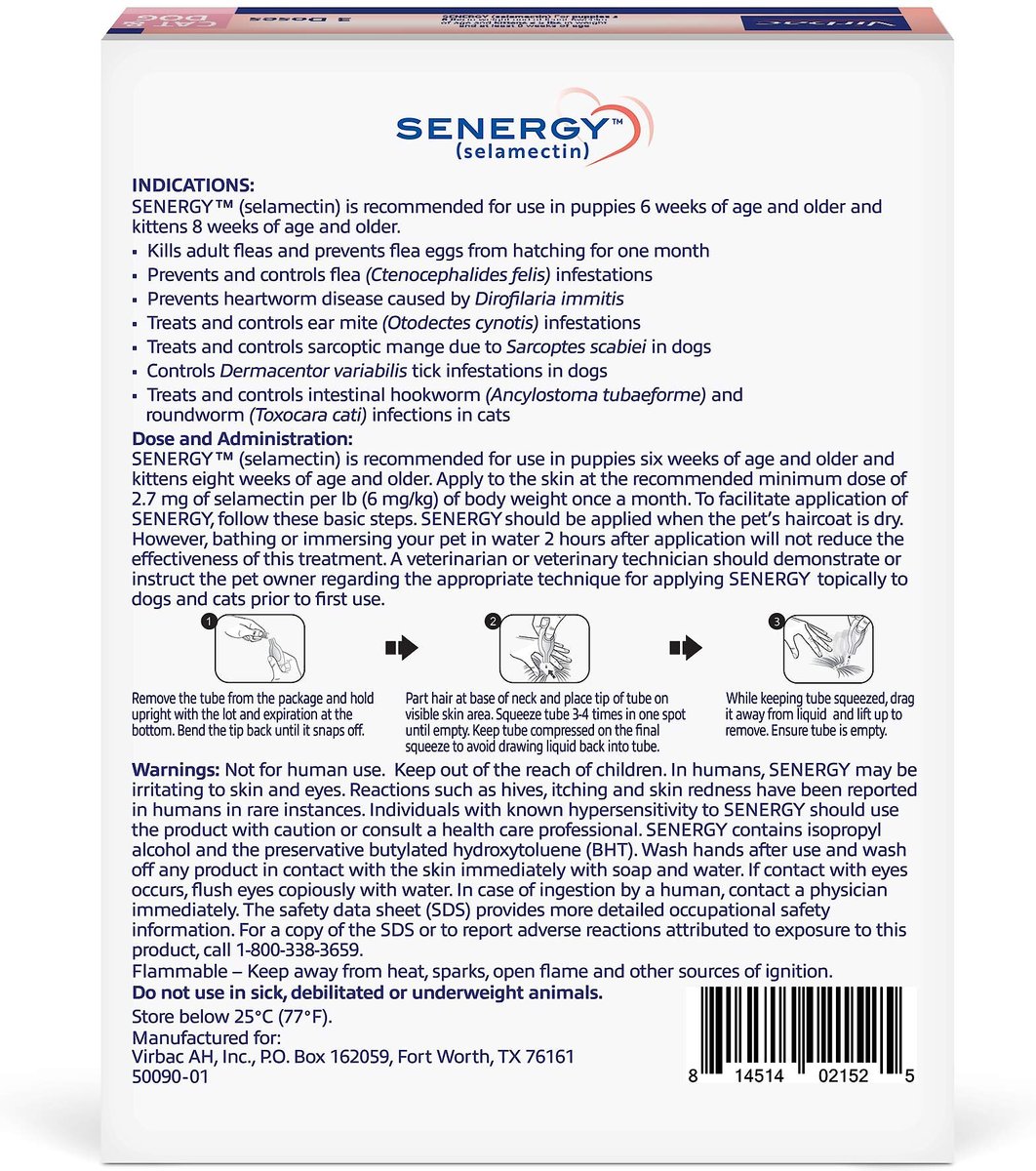 Senergy Topical Solution for Puppies and Kittens， up to 5 lbs， (Mauve Box)