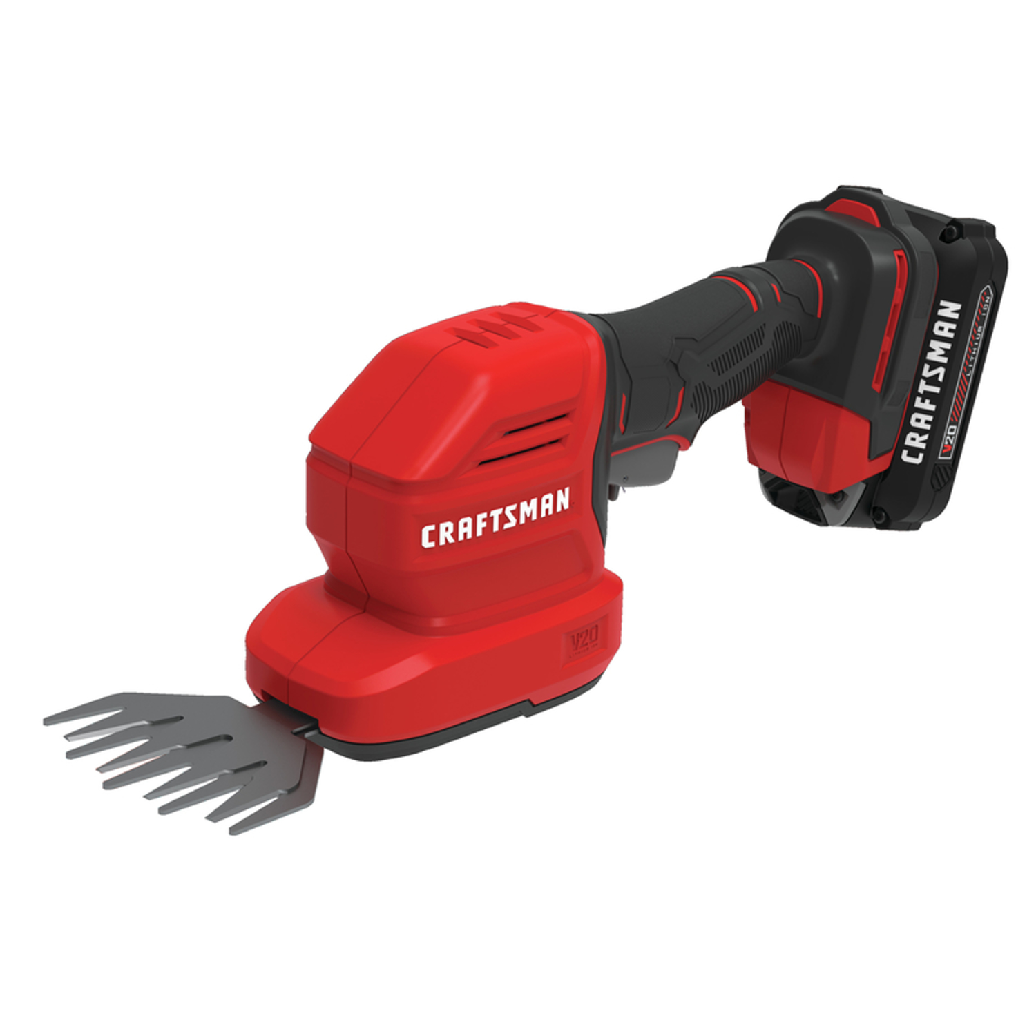 Craftsman V20 CMCSS800C1 8 in. 20 V Battery Hedge Trimmer with Shrub Shear Kit (Battery \u0026 Charger)