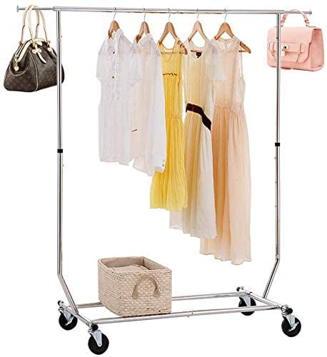 250 LB Heavy Duty Commercial Grade Clothing Garment Rolling Collapsible Rack