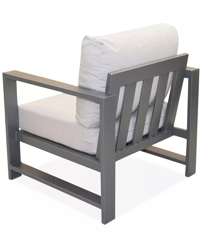 Furniture Aruba Grey Aluminum Outdoor Club Chair with Sunbrellaandreg; Cushion