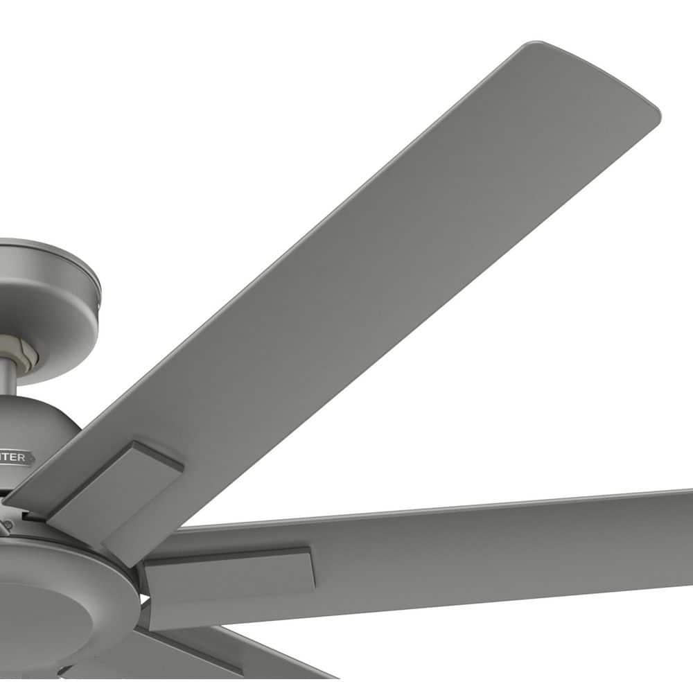 Hunter Downtown 60 in 6Speed Ceiling Fan in Matte Silver with Wall Control