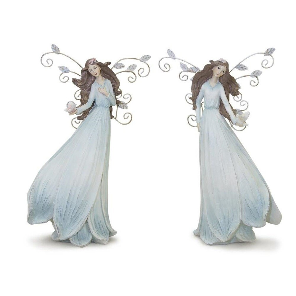 Set of 2 Angel with Wings Tabletop Figurines 11.5\