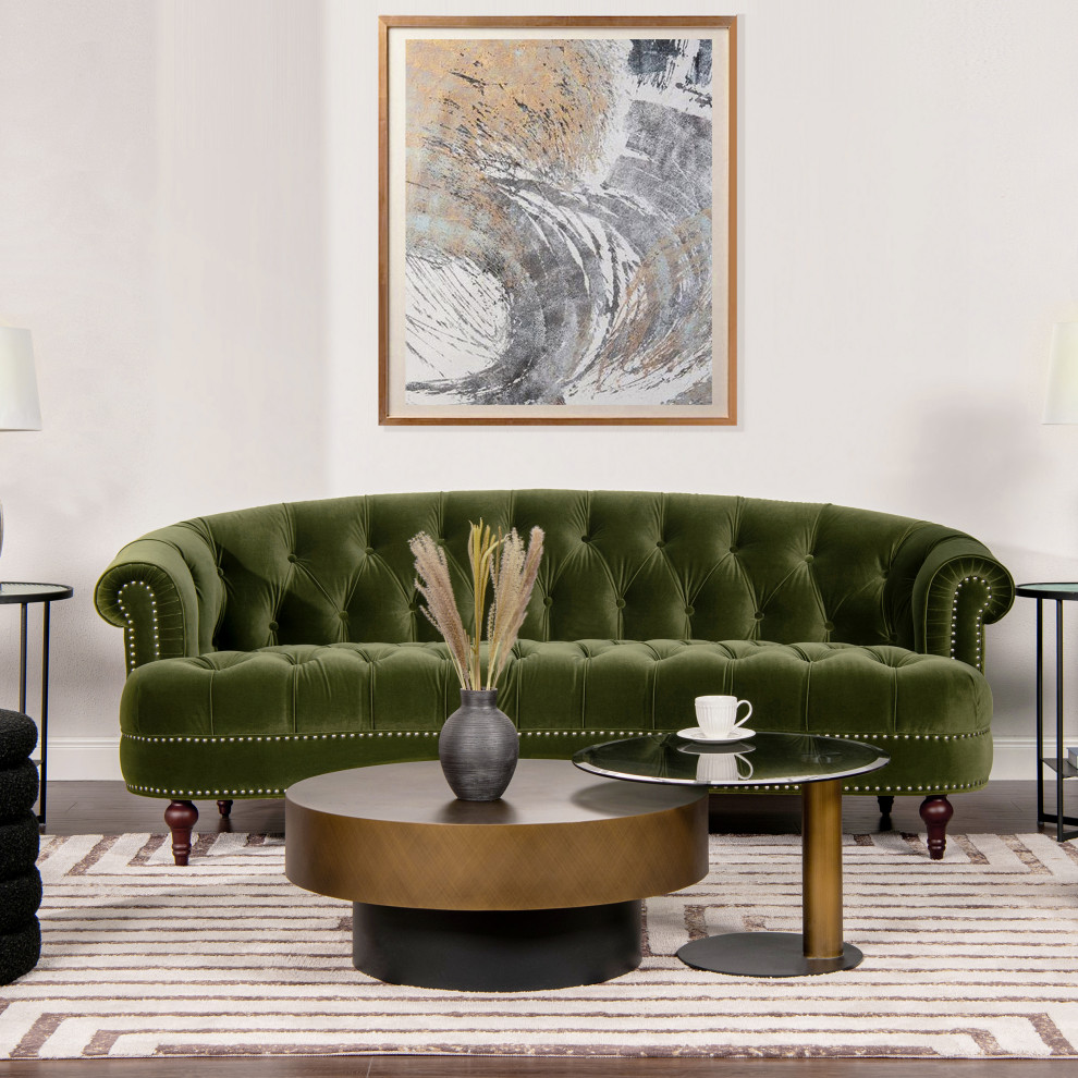 La Rosa Victorian Chesterfield Tufted Sofa   Eclectic   Sofas   by Jennifer Taylor Home  Houzz